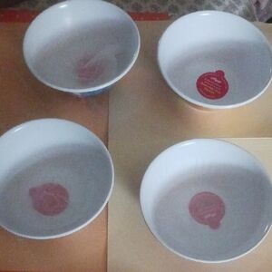 Kelloggs Set of 4 White Collectible Cereal Bowls